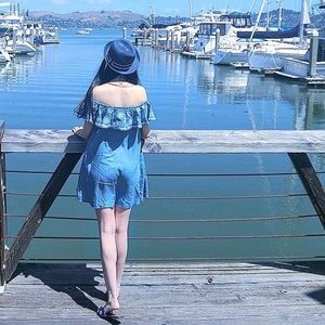 Rebecca Minkoff Embroidered One/off Shoulder dress